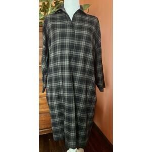 Vince Easy Popover Tunic/cocoon Dress Oversized Sz S Army Green Black Cotton